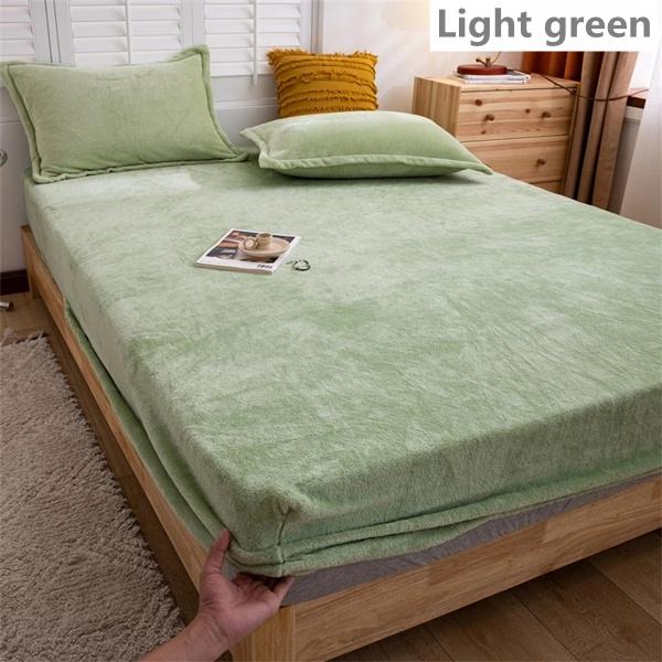 2026 Супер Теплое Мягкое Фланелевое Покрывало 25см Универсальный Наматрасник Кристальный Вельвет Простыня на Резинке Антиклещ Без Наволочки