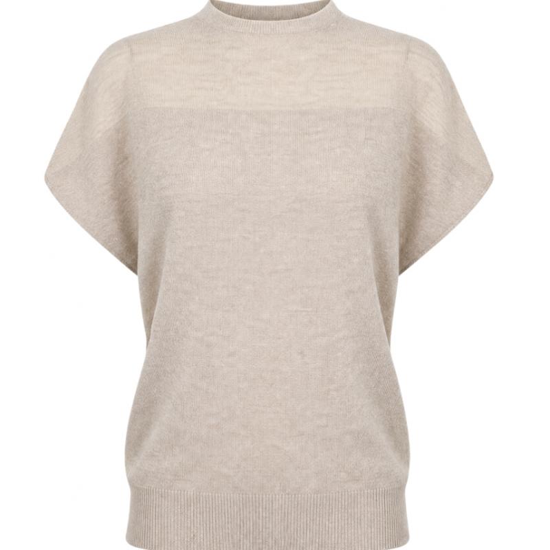 Shop Women Knit Top Cap Sleeve Bom Wkn260017 Brown