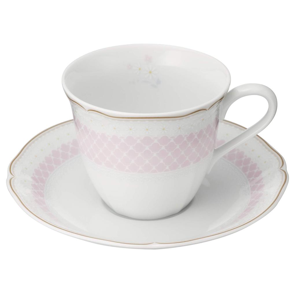 Noritake Кофейная чашка и блюдце (Набор из двух меняющих цвет пар) 215 мл Дейзи Белл Подходит для микроволновой печи, Розовый и Голубой Тонкий фарфор, P9588A/1705-01