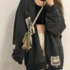 Zip Up Hoodie Aesthetic Clothes Oversized Sweatshirt with Zipper Vintage Y2k Tops Kawaii Coat Spring Autumn Streetwear