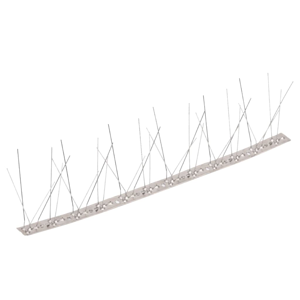 10 Piece Stainless Steel Bird Deterrent Spikes Set 5 m 5 Row