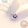 Silver 925 Necklace Women Girlfriend Wife Gift Jewelry Love Heart Zircon Crystal Pendant Necklace Colar De Prata Gn9