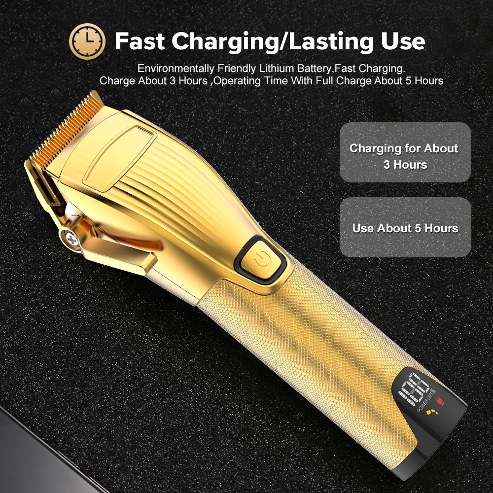 Машинка для стрижки волос с LCD-дисплеем профессиональная, 8 насадок