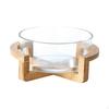 Elegant Salad Bowl Set with Wooden Stand and Serving Utensils