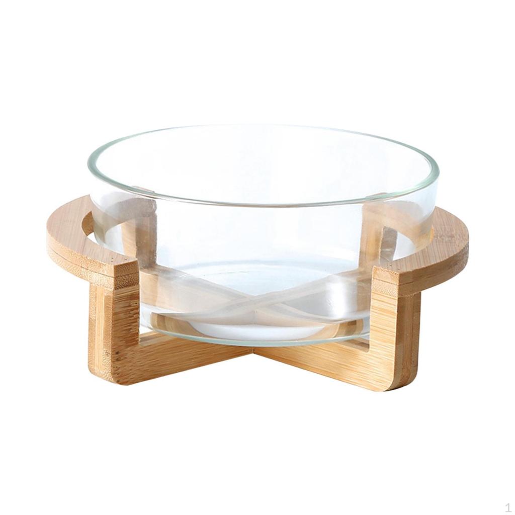 Elegant Salad Bowl Set with Wooden Stand and Serving Utensils