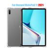 2 IN 1 Tablet Case with Glass for Huawei MatePad 11 2021 10.95 Silicone Soft Shell TPU Airbag Cover Transparent Protection Case for DBY-W09