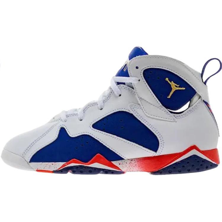 Jordan Air Jordan 7 High top Children's Basketball Shoes White Blue Kids' 304773-133