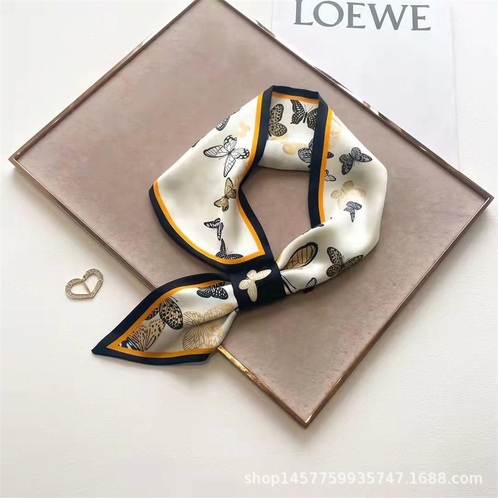 Silk Scarf Small Long Square Scarf Women'S High-End Neck Protection Scarf Professional Matching Shirt Scarf