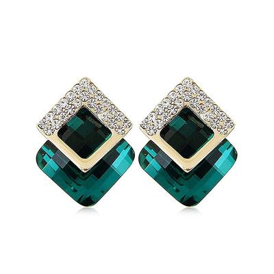 Серьги Shining Diva Fashion новейшего итальянского дизайнера с кристаллами из 18-каратного золота для женщин и девочек