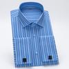 Men's Modal Striped Tuxedo Dress Shirt with Windsor Collar & French Cuff Includes Cufflinks, Elegant Professional Formal Wear