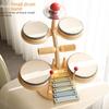 Multifunctional Children's Wooden Percussion Set: Piano, Drum, Gong, Hand Drum - Musical Educational Toy