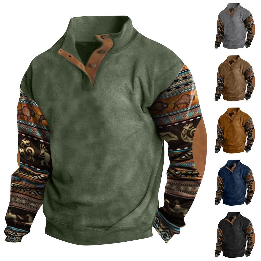 Spring And Autumn Men's Standing Collar Sweatshirt Is Outdoor Casual Sweaters Tops