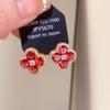 Серьги-гвоздики 'Цветок с цирконом на серебряной игле' - Элегантный ромбовидный дизайн для женщин