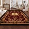 European Style Luxury Decorative Rug for Living Room Golden Border Antiskid Room Decor Bedroom Carpet Washable Coffee Tables Mat