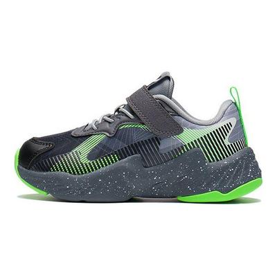 Li Ning Kids нескользящие амортизирующие износостойкие дышащие легкие повседневные туфли детские туфли черные серые зеленые YKNS068-1