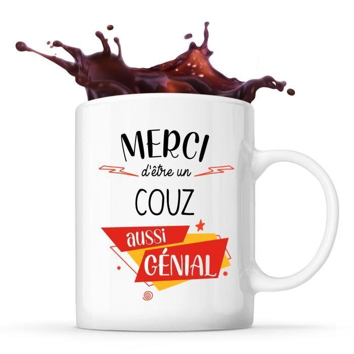 Mug - Merci Couz Génial - Céramique - Imprimé Recto/Verso - 325 ml