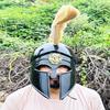 Roman Corinthian Helmet Crusader Corinthian Warrior Medieval Knight Armor Helmet Full Face Cosplay Helmet Perfect Christmas Gift for Him