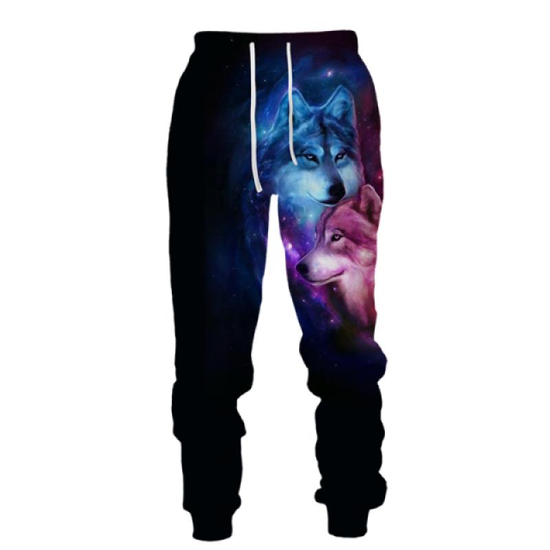 Повседневные брюки с 3D принтом волка, мужская спортивная одежда, длинные брюки, мужские уличные спортивные штаны, мужские брюки в стиле хип-хоп