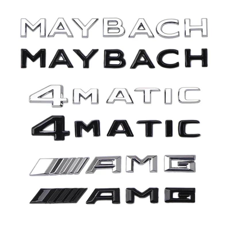 YEW1 MAYBACH 4MATIC AMG TURBO Letter Emblem Badge Interior Center Console Logo Car Styling Accessory 3D Sticker For Mercedes Benz1