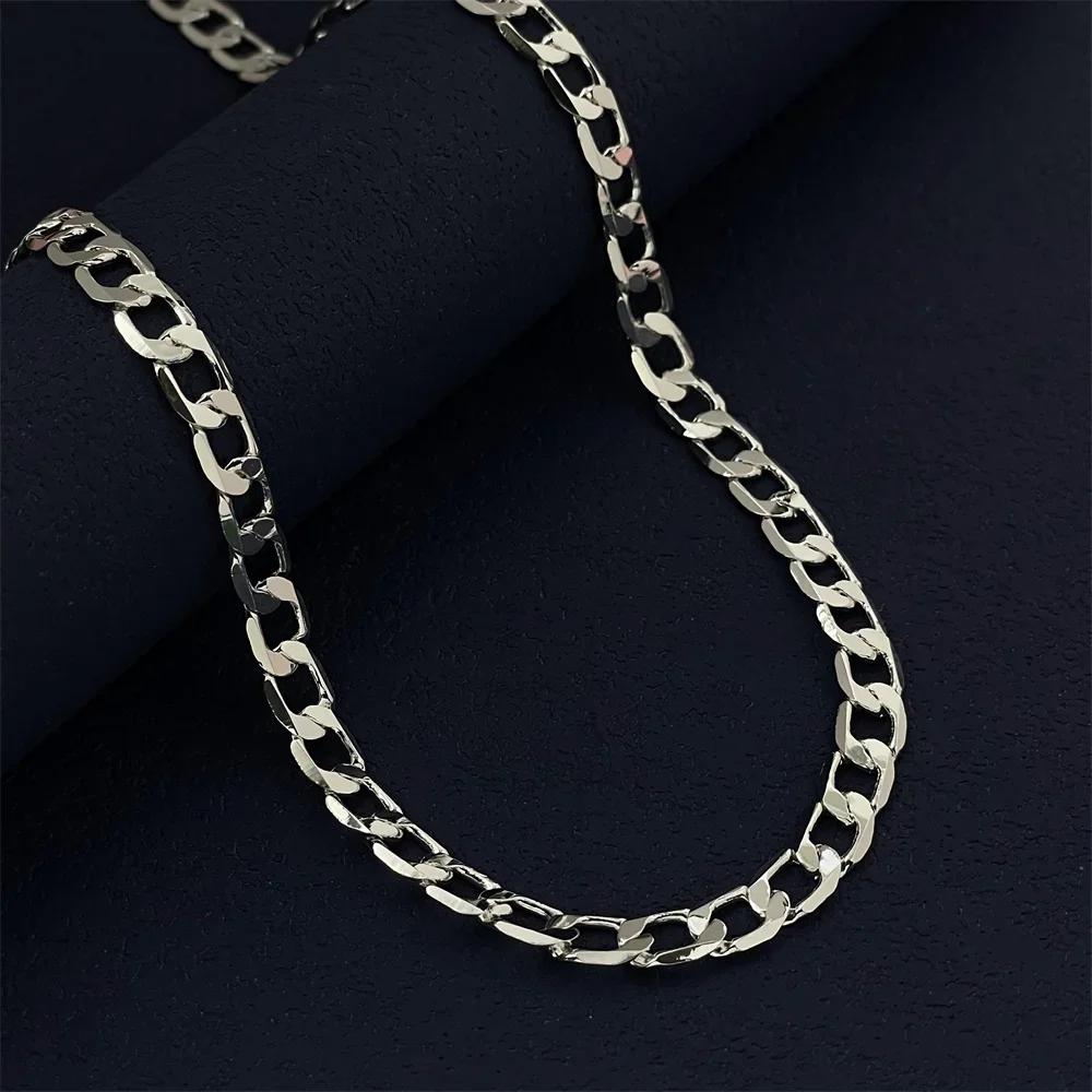 Серебряное ожерелье 925 пробы, Унисекс, Классическая цепочка, Свадьба, Юбилей, Рождественский подарок 2 мм - 12 мм 20 см - 70 см