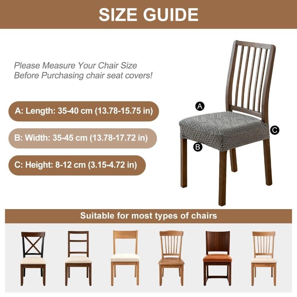 Non-Slip Elastic Chair Cover Removable Stool Cover Jacquard Dining Chair Slipcover Kitchen