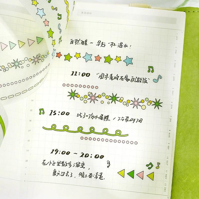 MINKYS Drean Star Butterfly Decorative Tape Sticker Scrapbook Journal DIY Tape Schoool Stationery