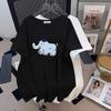 Женская футболка большого размера средней длины с коротким рукавом (Slim Fit) для 200-350 цзиней
