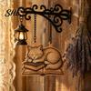 Unique Craft Gifts for Students Vintage Bookshelf Light with Cat Sleeping on Book Design, Retro Lantern Atmospheric Bedside Night Lamp Reading,