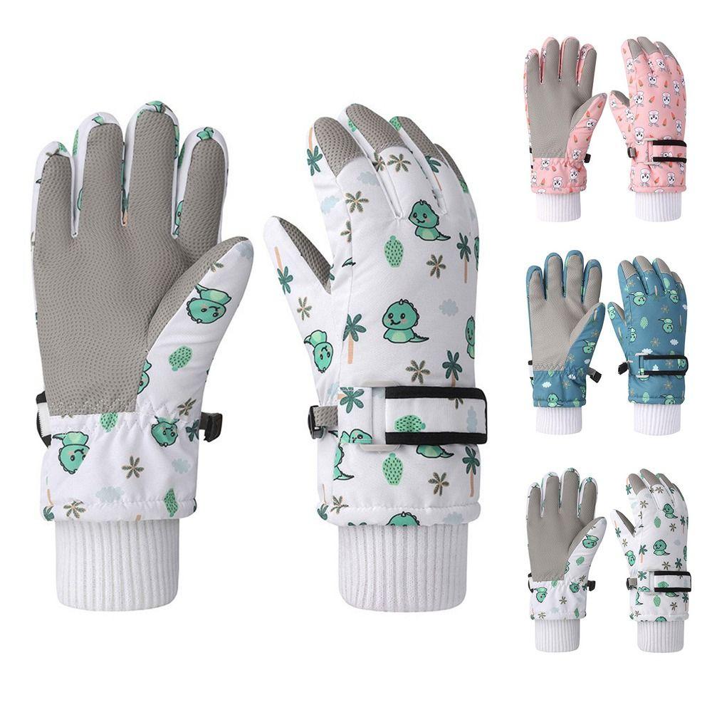 Thickened Fleece Boys Girls Gloves Waterproof Cycling Gloves 4-12Y Skiing Snow Gloves Student Kids