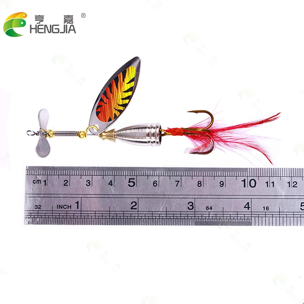 HENGJIA 5 шт., вращающаяся блесна, рыболовные приманки, 10 см-9,9 г-#6, металлическая ложка для форели с блестками для ловли карпа