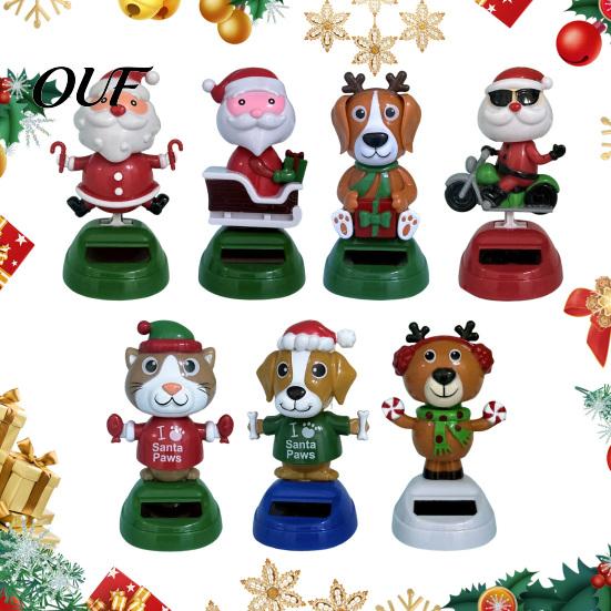 Solar Swing Figures for Cars Powered Dancing Car Ornament, Creative Dashboard Christmas Cartoon Figure Gifts Friends Auto Interior Decoration,