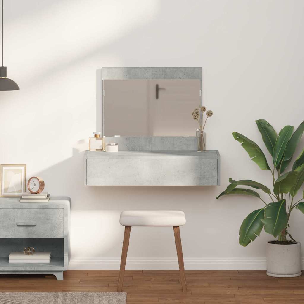 Makeup Table with Drawers Gray 83 x 40 x 70 cm Engineered Wood
