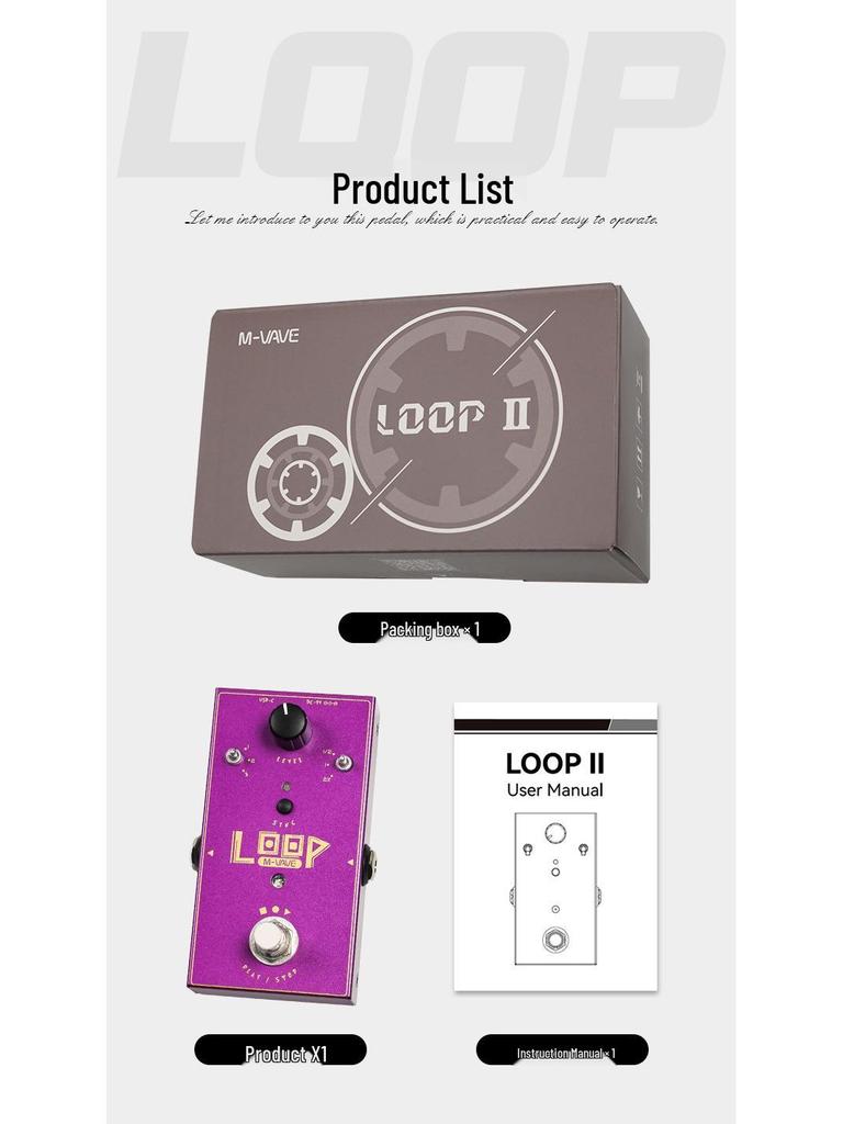 M-VAVE LOOP Одиночная гитарная педаль эффектов с бесконечной записью поверх