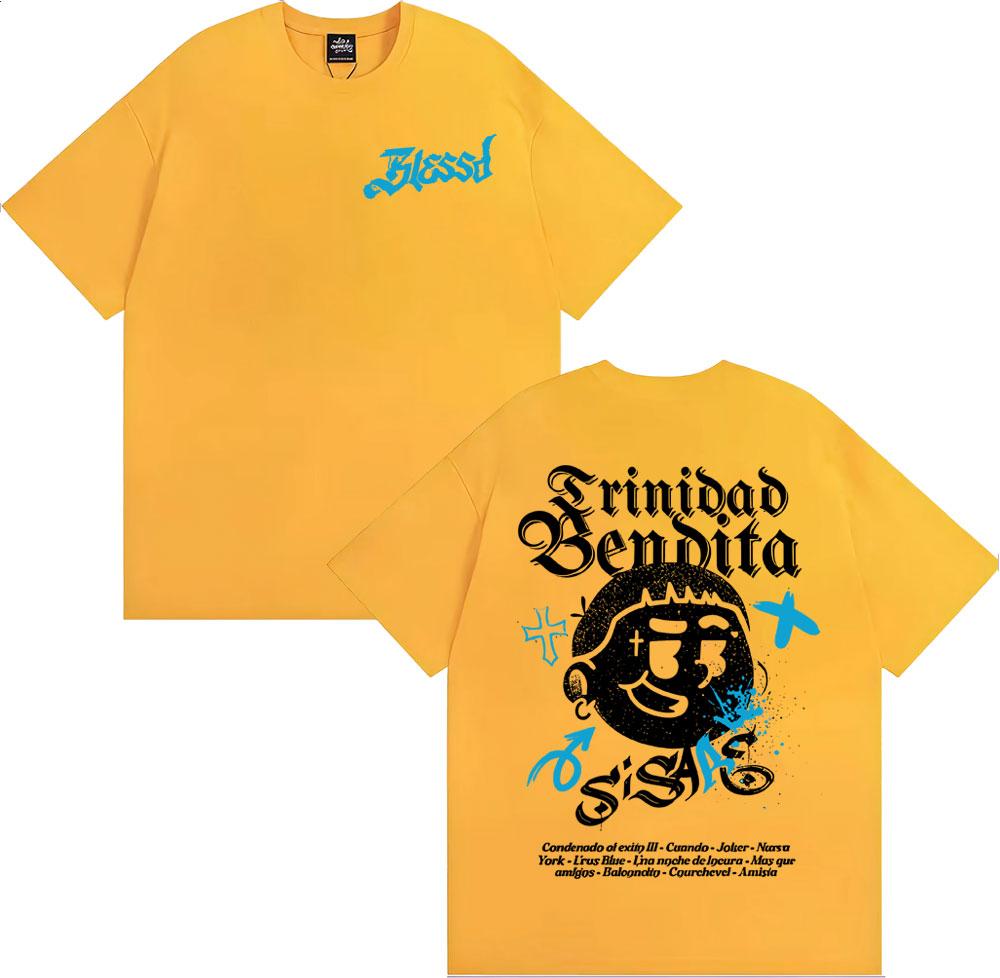 Rapper Blessd Si Sabe Album 2025 Tour T Shirt Men Women Fashion Casual 100 Cotton Tshirts Hip Hop Vintage Short Sleeve Tshirt
