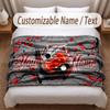 Rose Floral Theme Soft Blanket Personalized Custom Name Text Print Warm Blanket Home Sofa Bedroom Decor