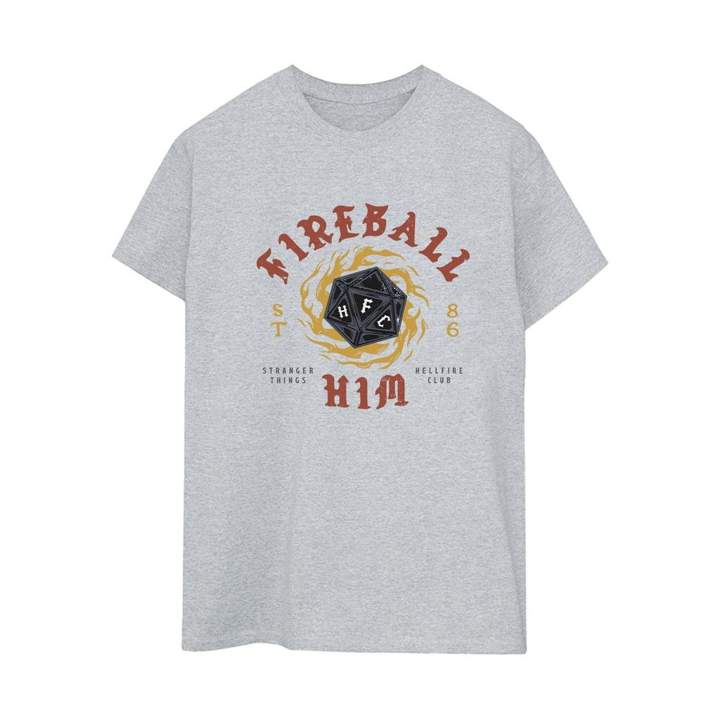 Netflix Womens/Ladies Stranger Things Fireball Dice 86 Cotton Boyfriend T-Shirt