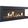 Wall Mounted Bioethanol Fireplace DELTA 1200 TÜV Right-sided with Glazing