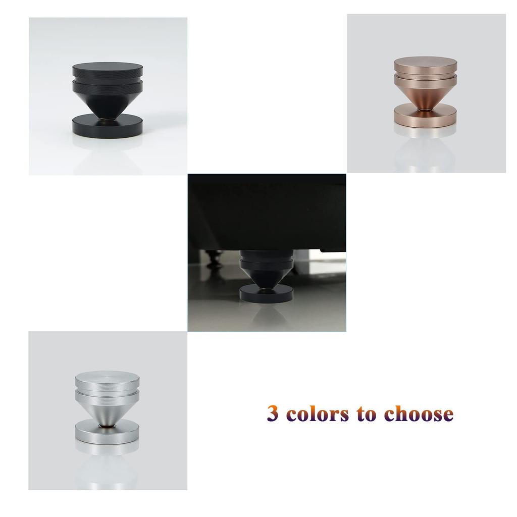 Pailvens Insulator Speaker 8 Speaker Metal Spike Stand with 16 Improves Audio Sound Quality and Black Pieces, Stand, Double-Sided Tapes,