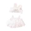 Niannyyhouse 10cm-15cm 20cm Plush Clothes White Headgear Suspender Skirt Wedding Dress Cotton Doll Outfit (20cm)