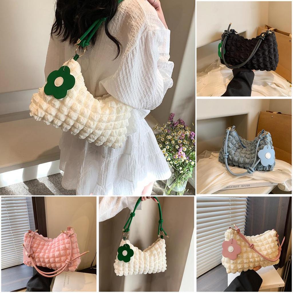 Blossom Handheld Bucket Bag For Women With Color Block Design Street Style