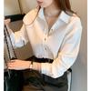Spring Women's Casual Solid Color Lapel Shirt