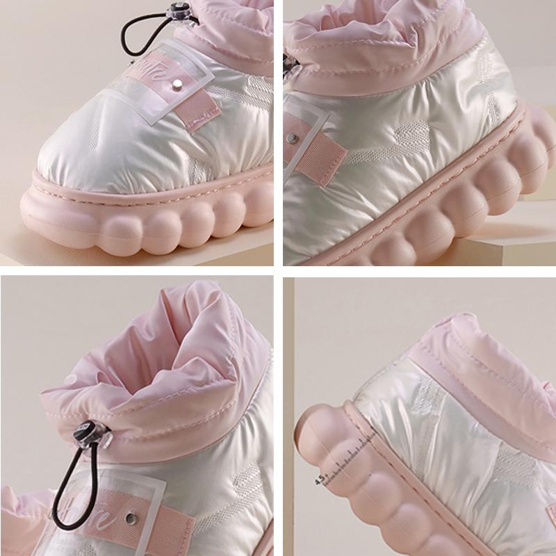 Mo Dou Водонепроницаемые хлопковые туфли на каблуке-вамп для женщин и мужчин Мягкие домашние ботинки Модельерские уличные зимние ботинки унисекс