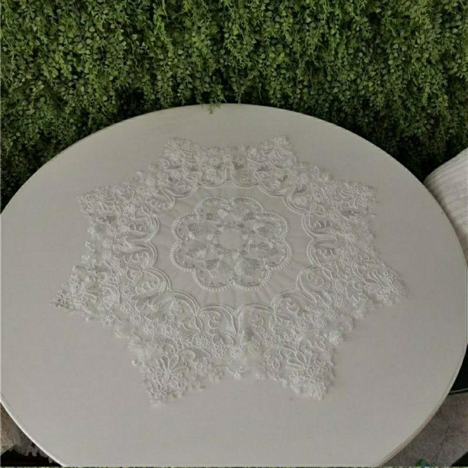 Lace Embroidered Tablecloth Tea Table Lamp Cover Round Table Tablecloth Luxurious Cover
