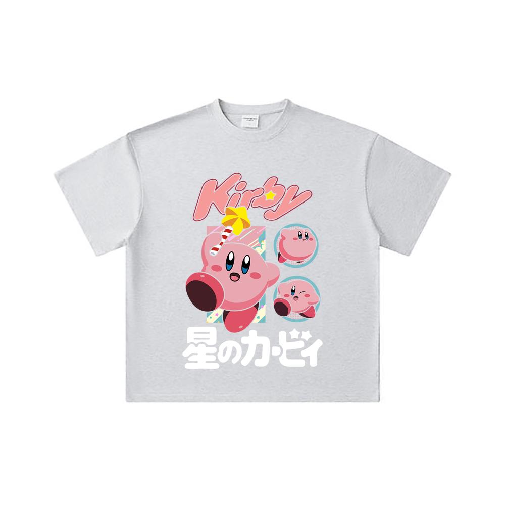 260 GSM Double Yarn 32 Count 100% Cotton Pokemon V7 Kirby Print Unisex Heavy Cotton T Shirt