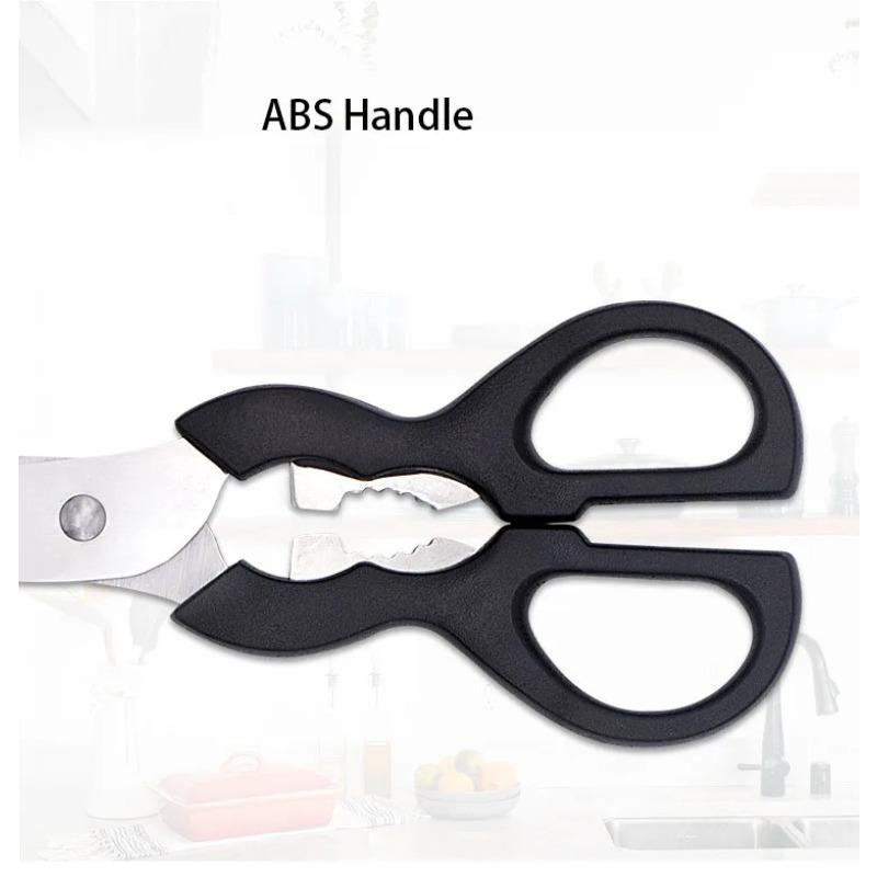 Stainless Steel Blade ABS Handle Multi Barbecue Clips Gourd Household Kitchen Scissors With Beer Opener Nutcracker