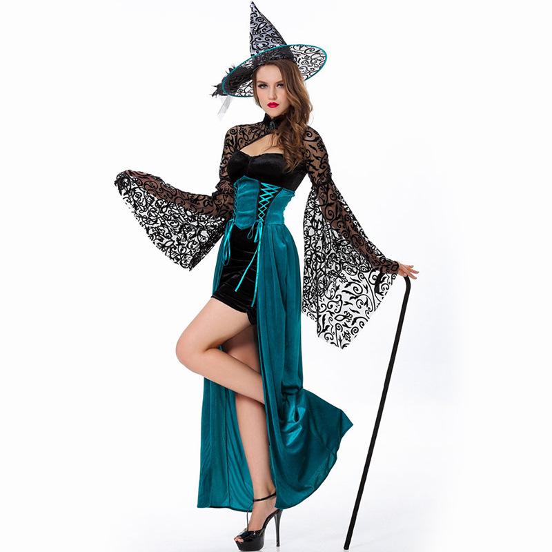 Halloween Ladies Long Witch Costume Game Anime Cosplay Clothing Women's Fashion