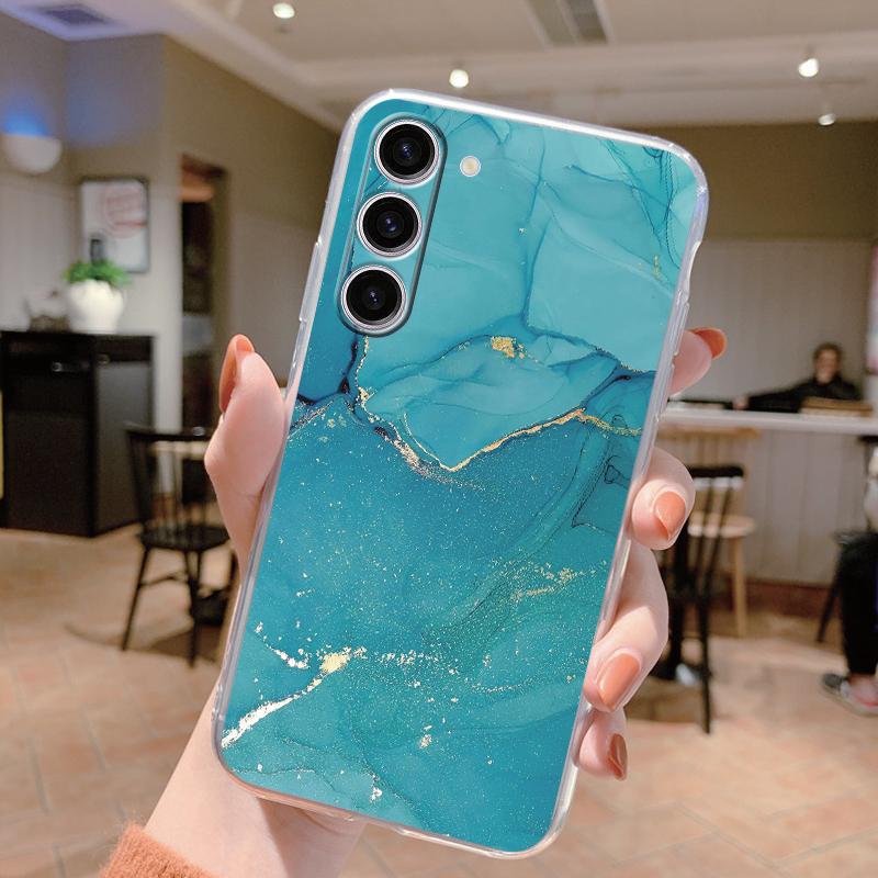 Для Samsung Galaxy S24 Чехол S24 Plus S 24 Ultra Чехол для телефона Мраморный Прозрачный Coque Мягкий ТПУ Fundas Для Samsung S25 FE S25+ Чехол