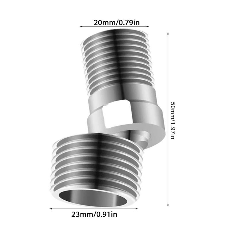 360 Degree Adjustable Angled Bents Base Stainless Steels Shower Tap Adapter Curved Feet for Kitchen and Bathroom