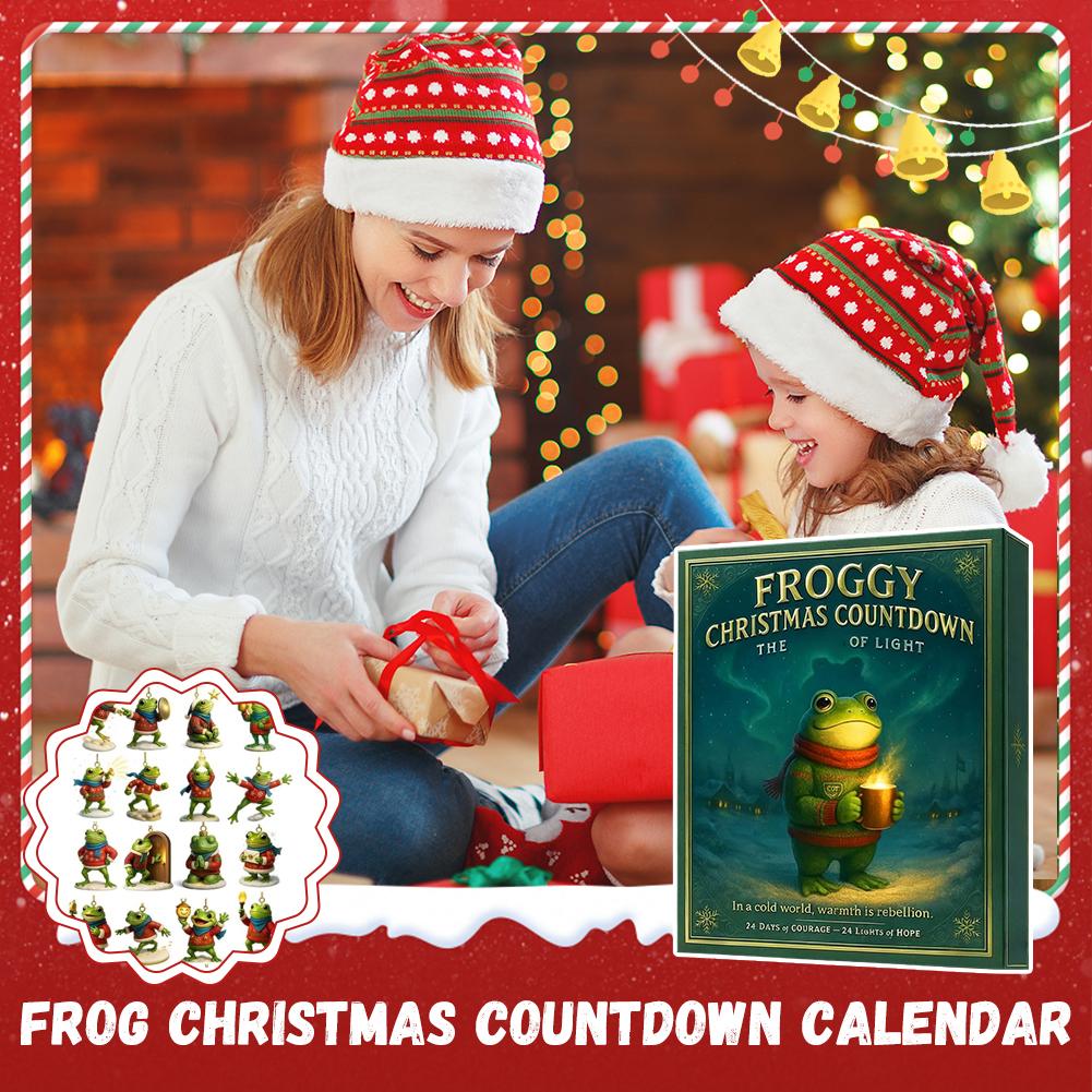 Frog Advent Calendar 2025 with 24 Highland Frog Ornaments 24 Days Christmas Countdown Calendar Christmas Advent Calendar