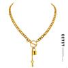 Stainless Steel Lock Pendant Collar Necklace for Women